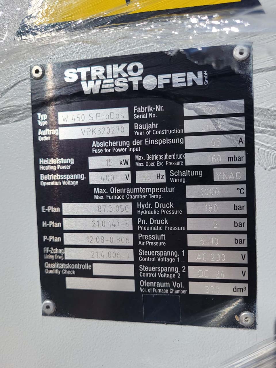 StrikoWestofen W 650 SL ProDos XP Horno dosificador O1756, usado